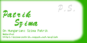 patrik szima business card